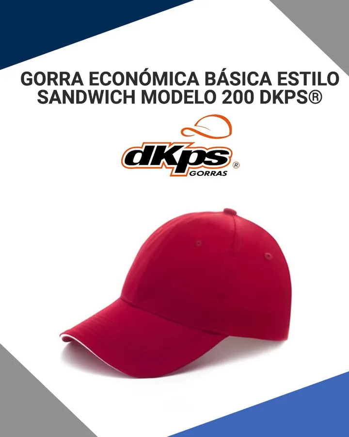 Gorra Económica Promocional Básica Estilo Sándwich Modelo 200
