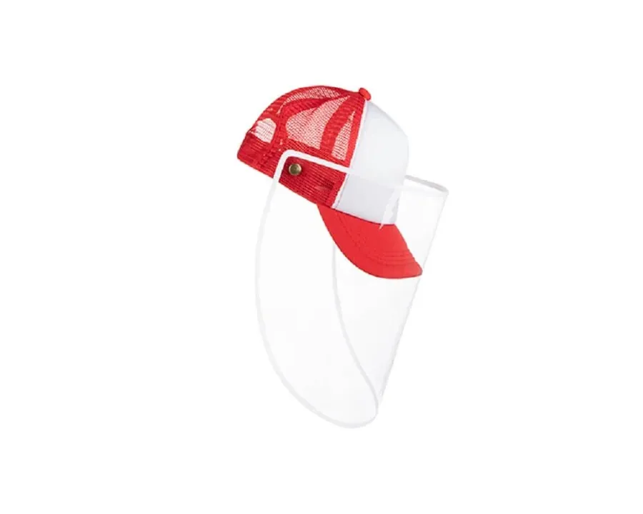 Gorra infantil de color rojo con careta