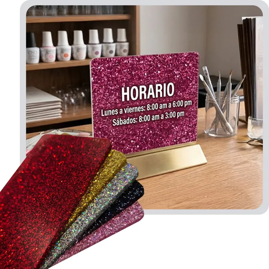 Lámina de acrílico Plasticryl Colors Glitter