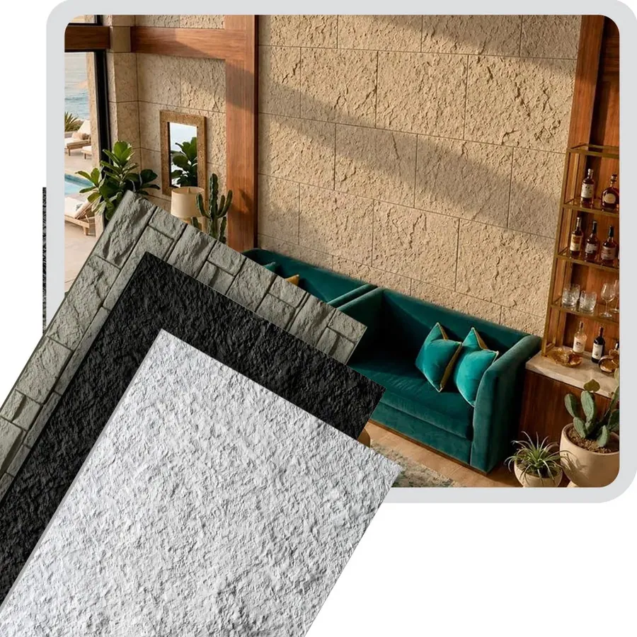 Paneles Decorativos de Piedra PU de Poliuretano Para Pared -Imitación Piedra decorativa -Piedra PU sintetica para revestimiento