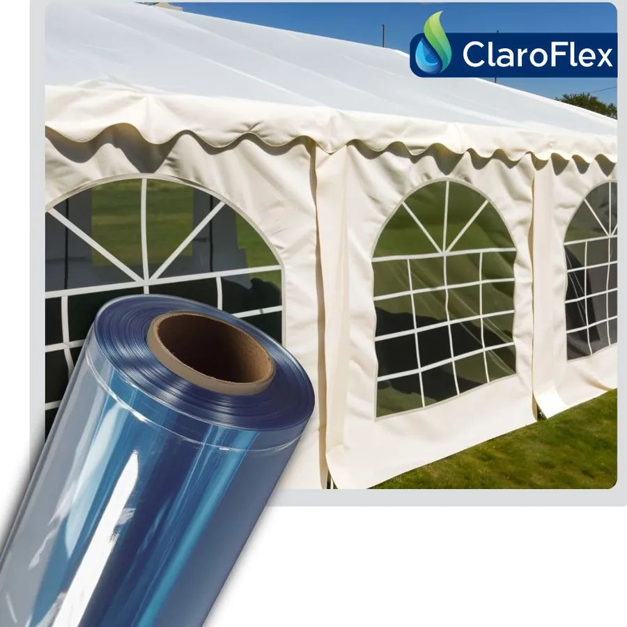 Rollo de película transparente para ventanas de carpas claroflex