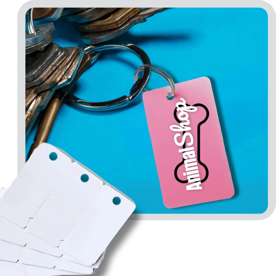 TARJETAS DE PVC BLANCAS 3 EN 1 TIPO LLAVERO